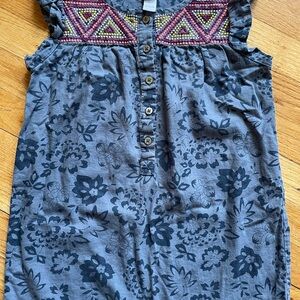 Tea Collection Blue Floral Kids Blouse